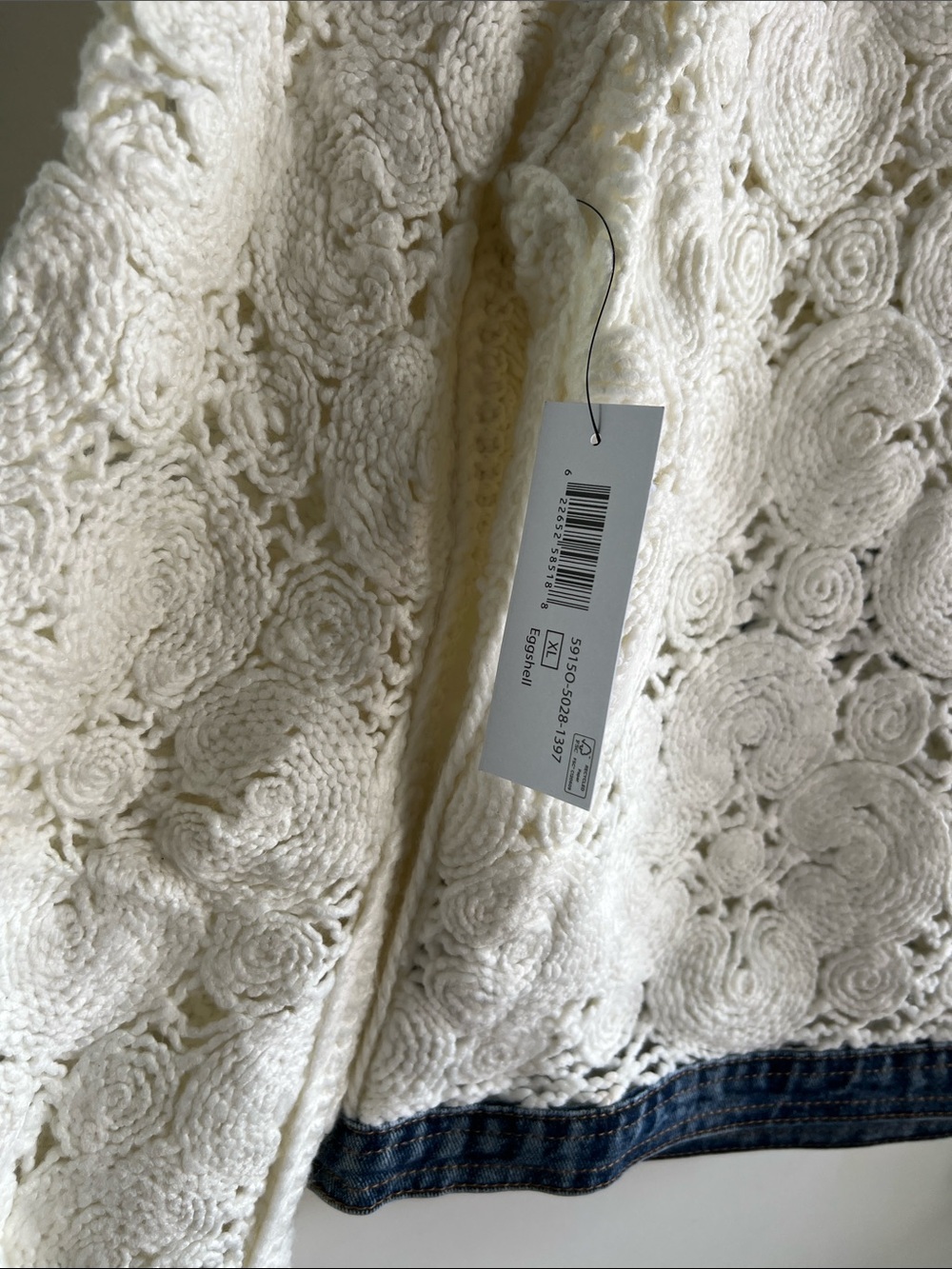 Bluehaven Mixed-Media Cream Crochet & Denim Jacket - Picture 6 of 6